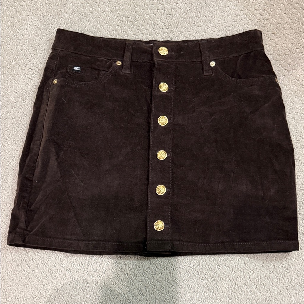 NWOT Brown Button-Front Corduroy Skirt